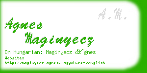 agnes maginyecz business card